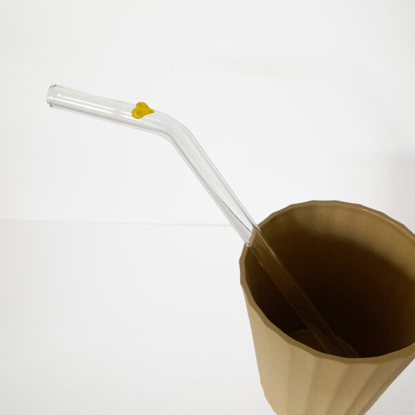 Kalp Cam Pipet - Sarı